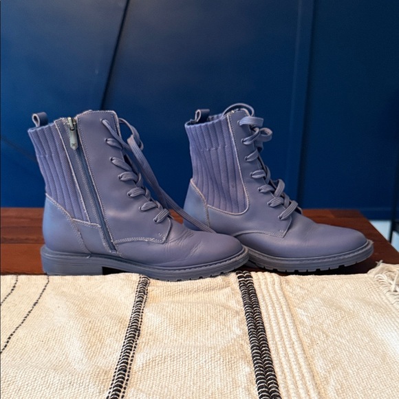 Sam Edelman Lace Up Blue Boots - Picture 1 of 5